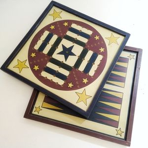 Two primitive game boards backgammon. For decor or play!